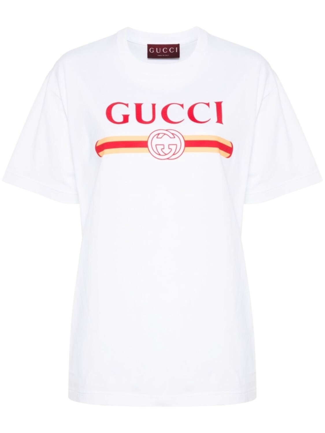 

Футболка из хлопка с логотипом Gucci, белый