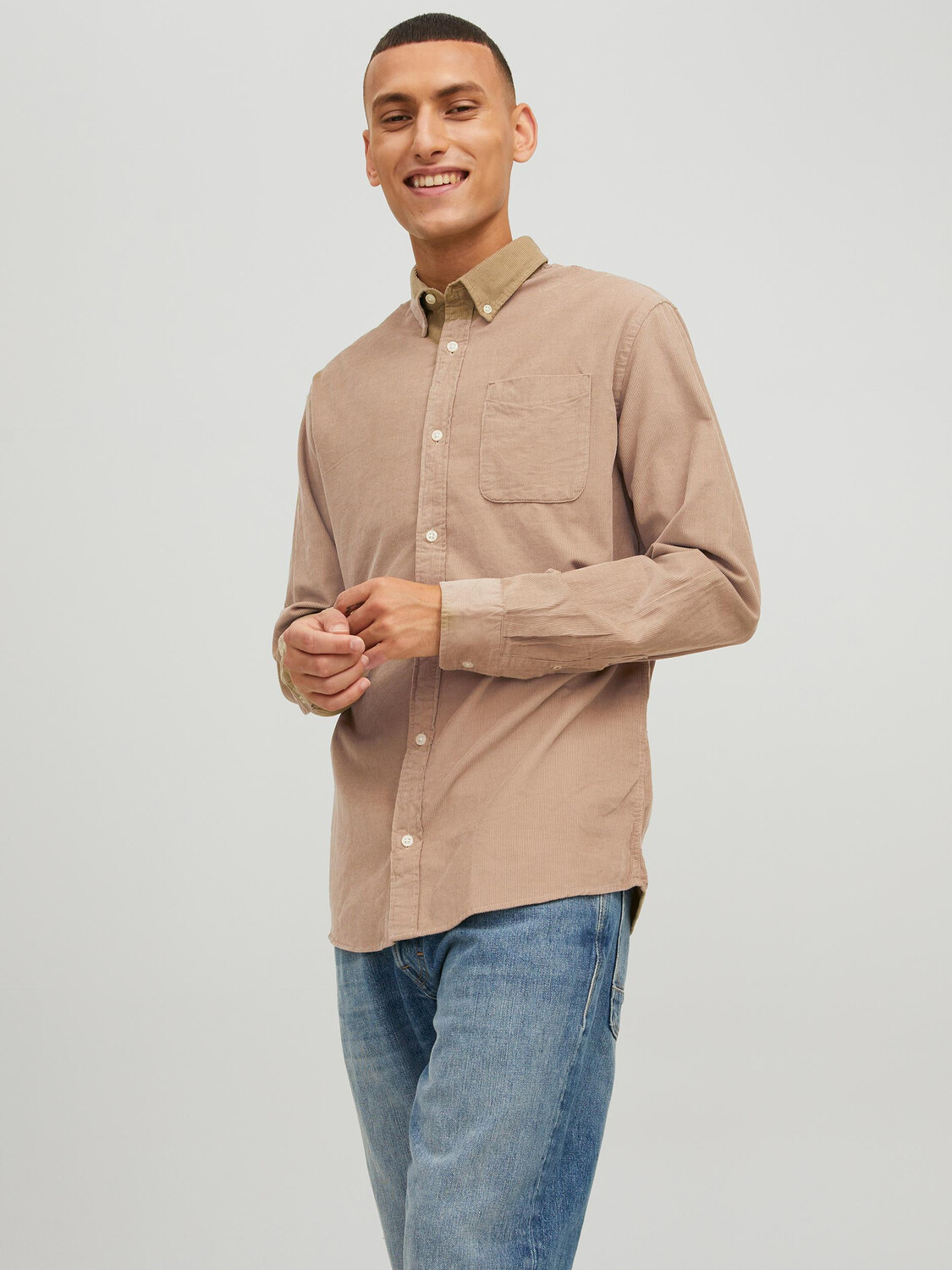 

Рубашка Jack & Jones Cord Flanell Shacket JJECLASSIC, бежевый