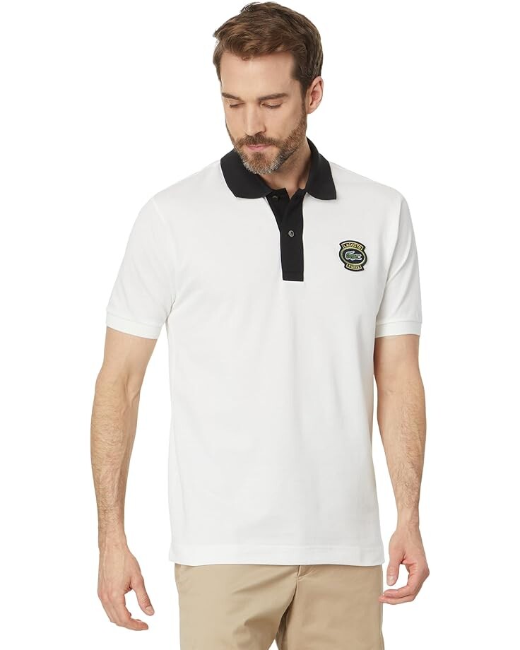 

Поло Lacoste Short Sleeve Classic Fit w/ Lacoste Badge, цвет Flour/Black