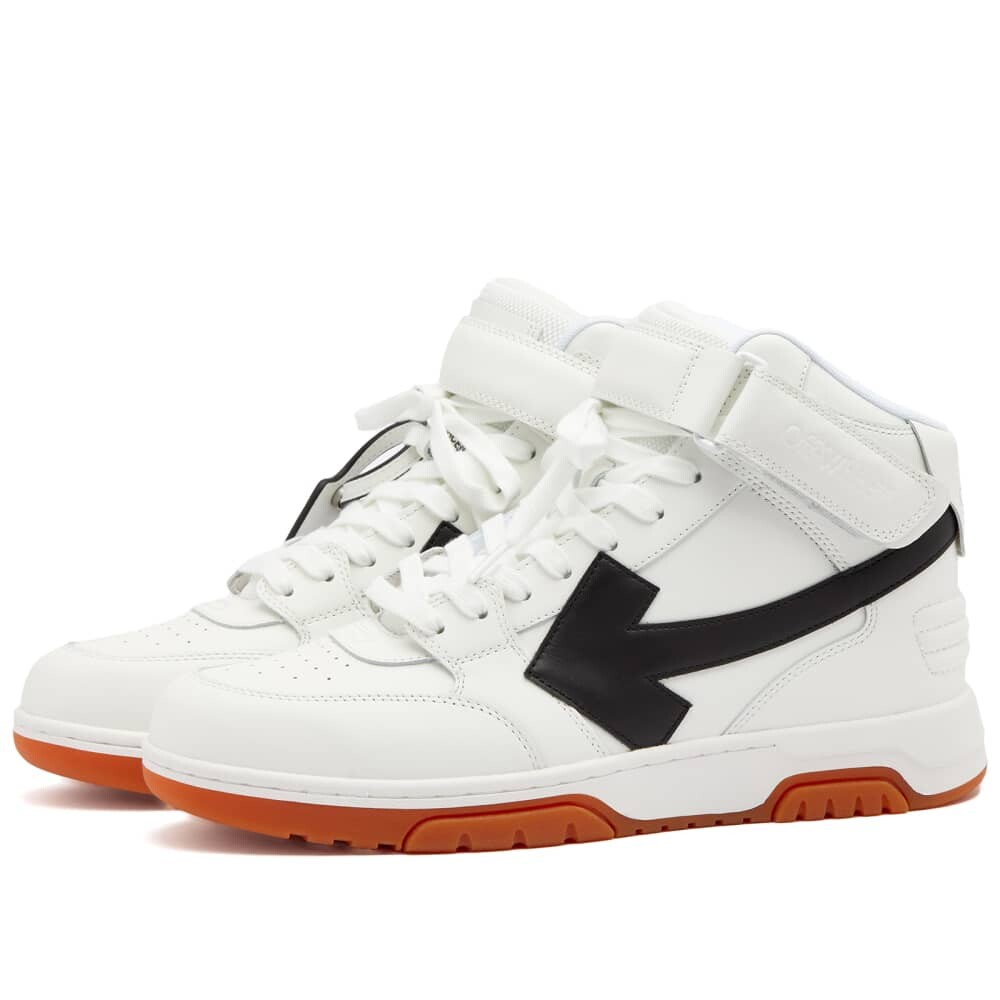 

Off-White Кожаные кроссовки Out Of Office средней длины, белый/черный