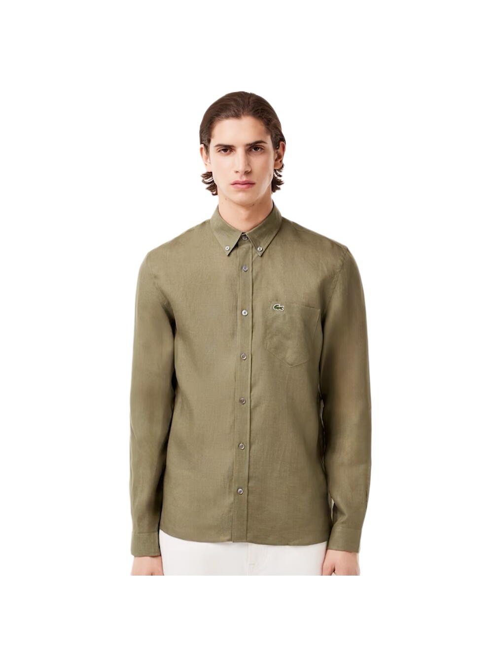 

Крокодиловая рубашка Lacoste, зеленый