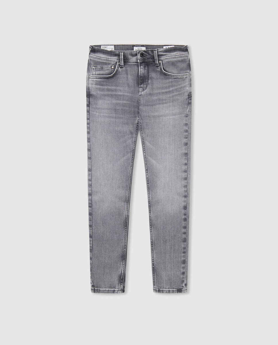 

Джинсы для мальчика серого цвета с эффектом потертости Pepe Jeans, светло-серый