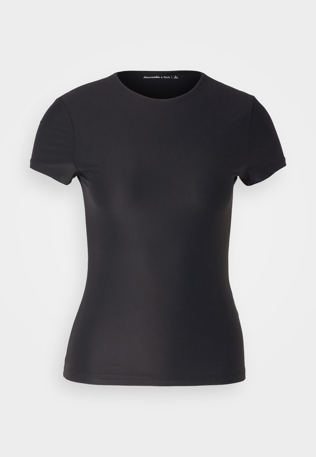 

Базовая футболка Tuckable Soft Matte Baby Tee Abercrombie & Fitch, черная красавица