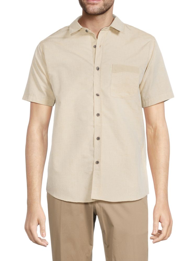 цена Рубашка на пуговицах с коротким рукавом Distortion, хаки
