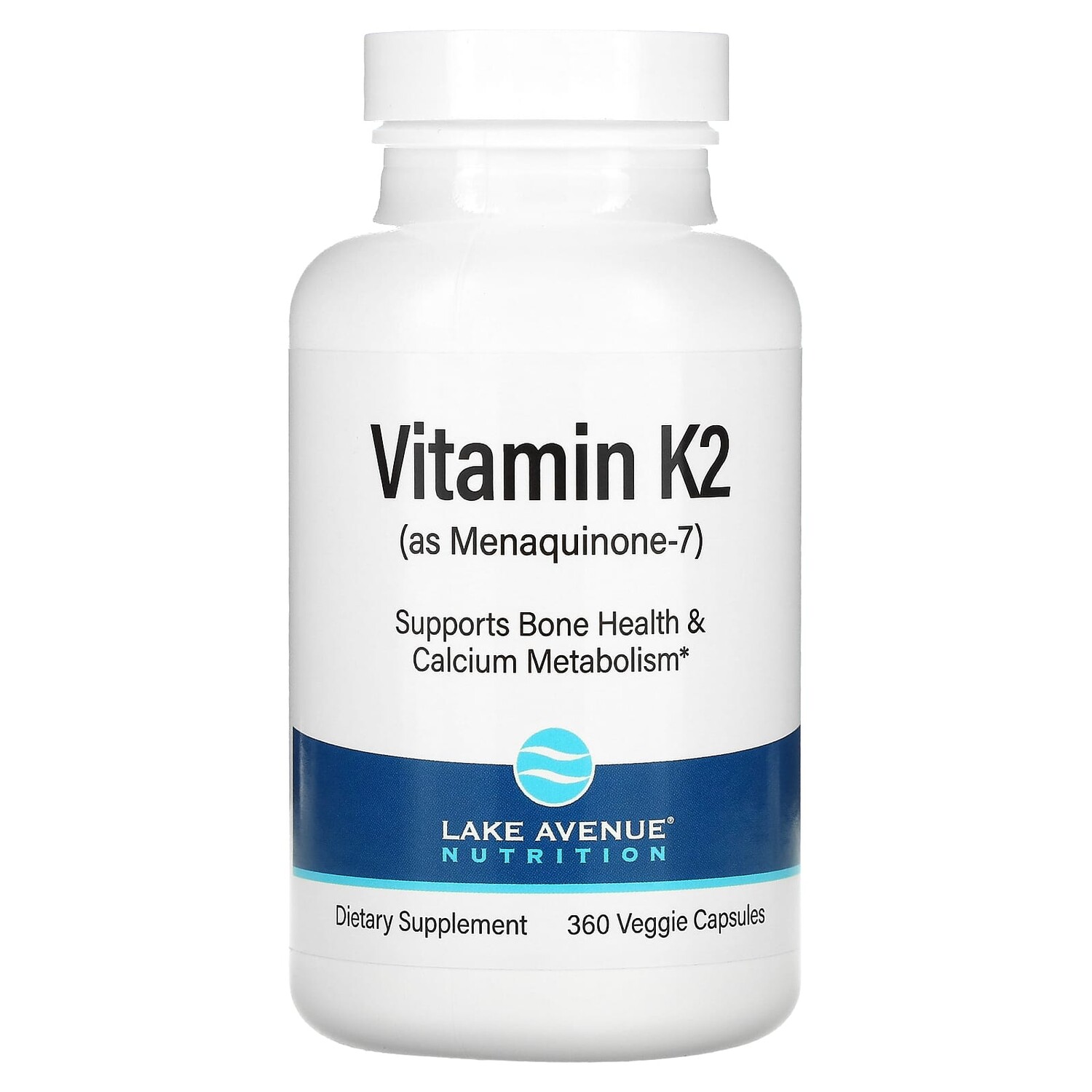 

Витамин K2 (в виде менахинона-7), 50 мкг, 360 растительных капсул, Lake Avenue Nutrition
