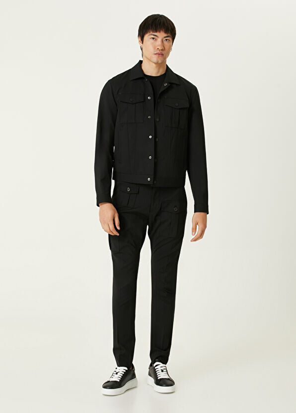 

Шерстяные брюки с карманами Dsquared2, черный