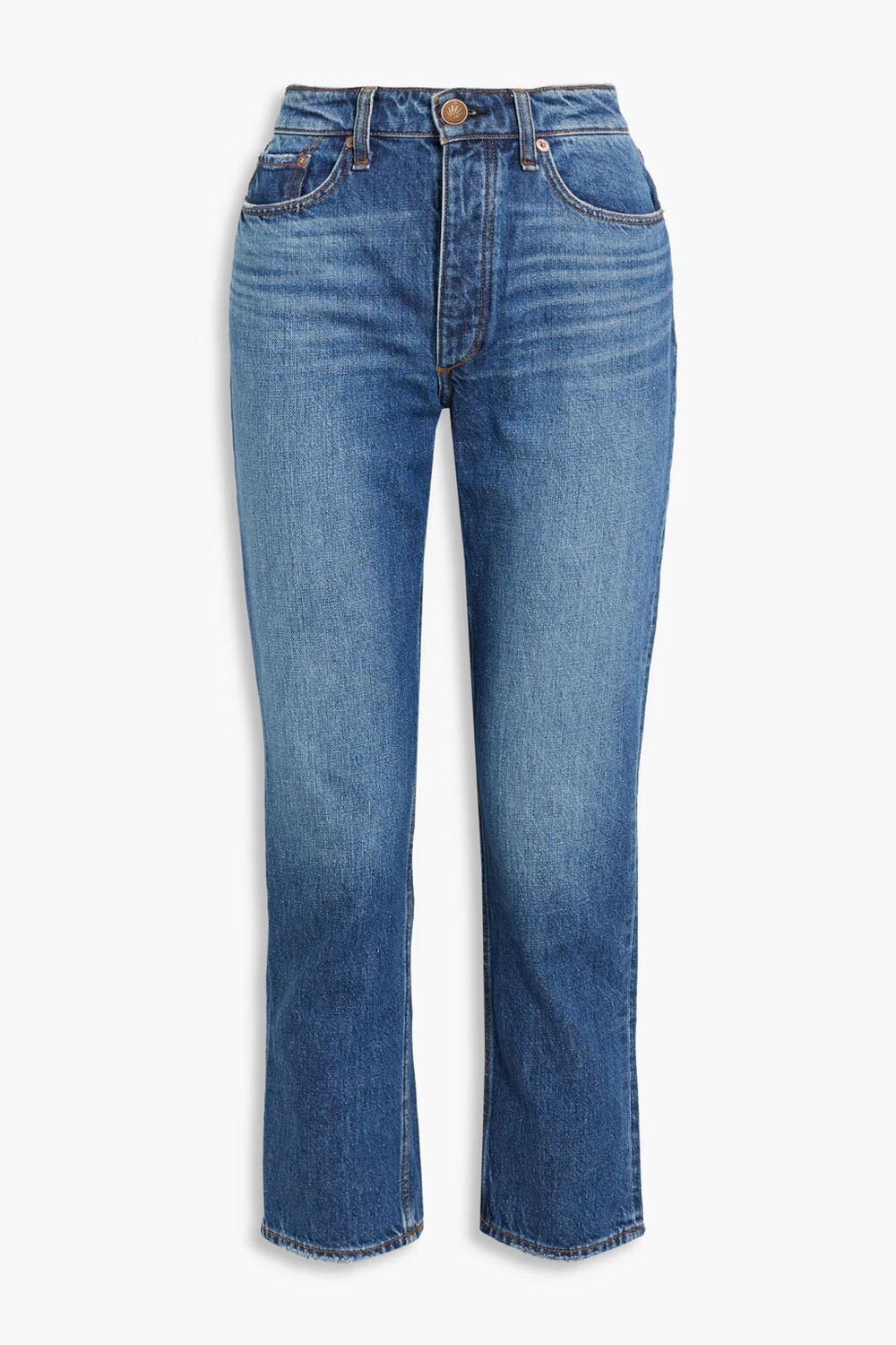 

Укороченные прямые джинсы Nina с высокой посадкой Rag & Bone, средний деним