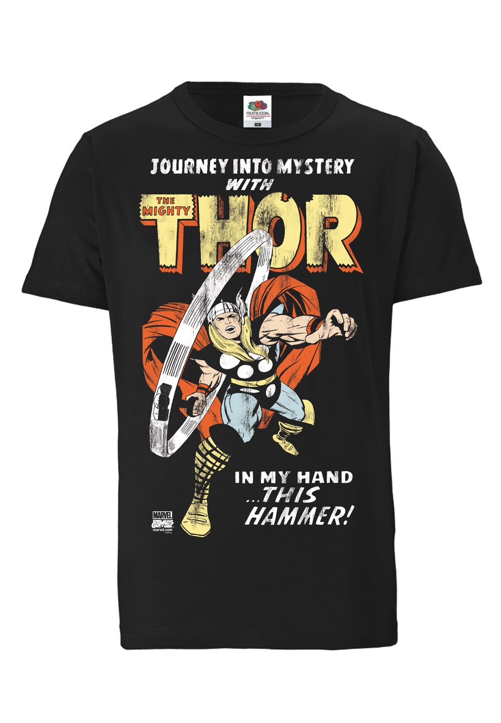Рубашка LOGOSHIRT Marvel Comics - Thor, Journey, черный статуэтка marvel comics thor unleashed deluxe art scale масштаб 1 10