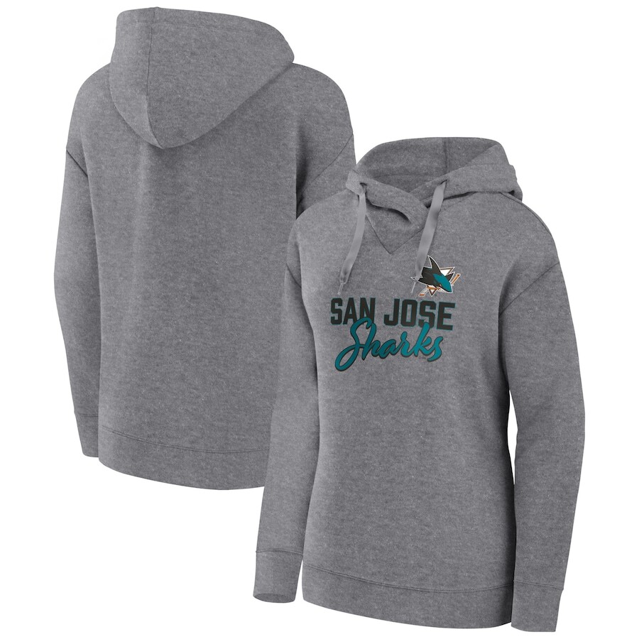 

Пуловер с капюшоном Fanatics Branded San Jose Sharks, серый