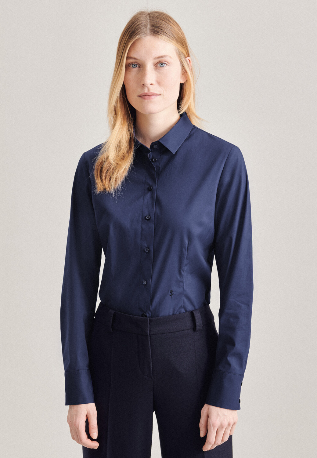 

Блуза Seidensticker Body Slim Fit, темно-синий