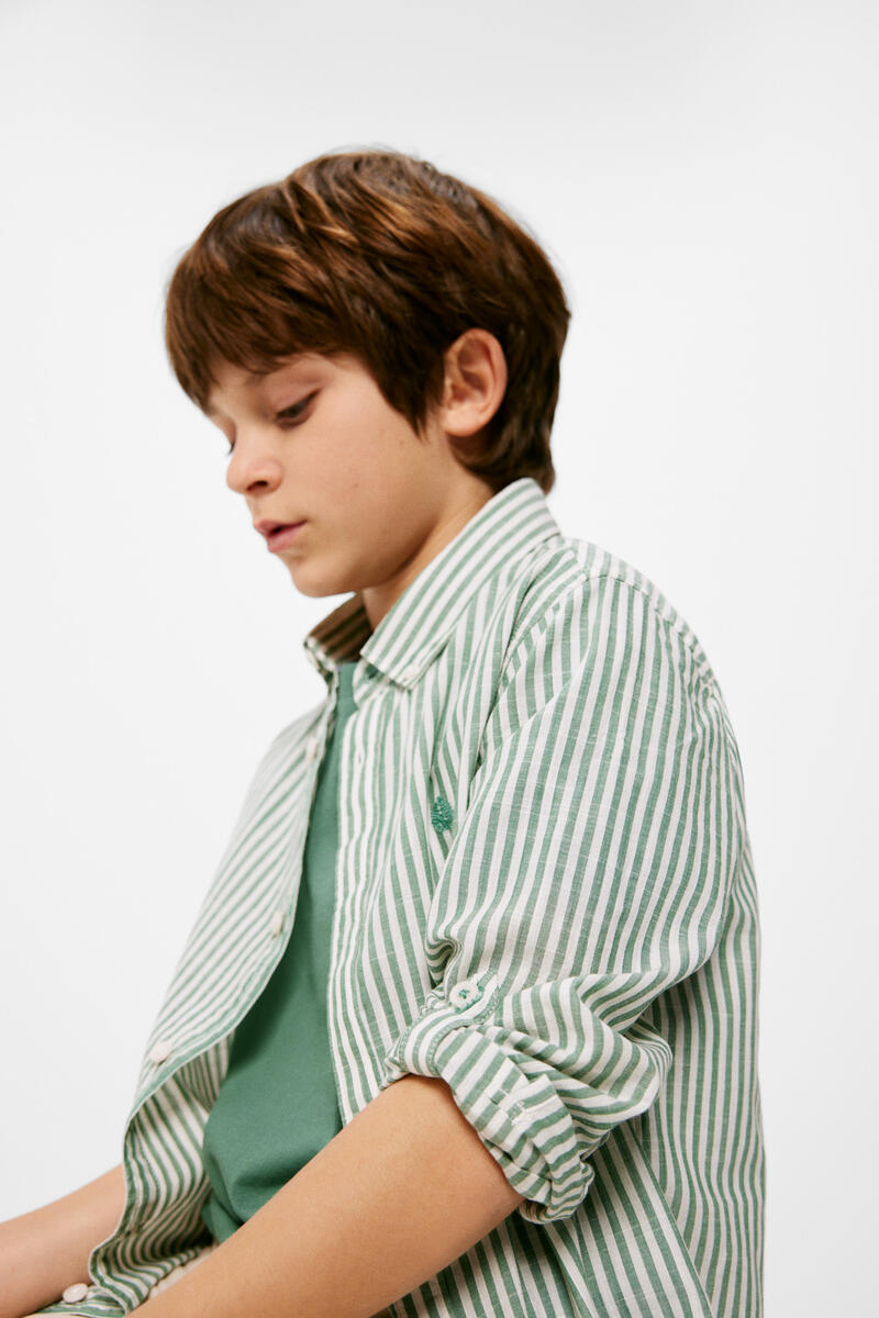 цена Полосатая рубашка для мальчика Springfield Kids, зеленый