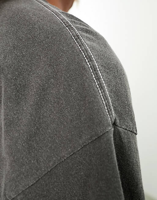 

Темно-угольная стираная футболка оверсайз унисекс Reclaimed Vintage
