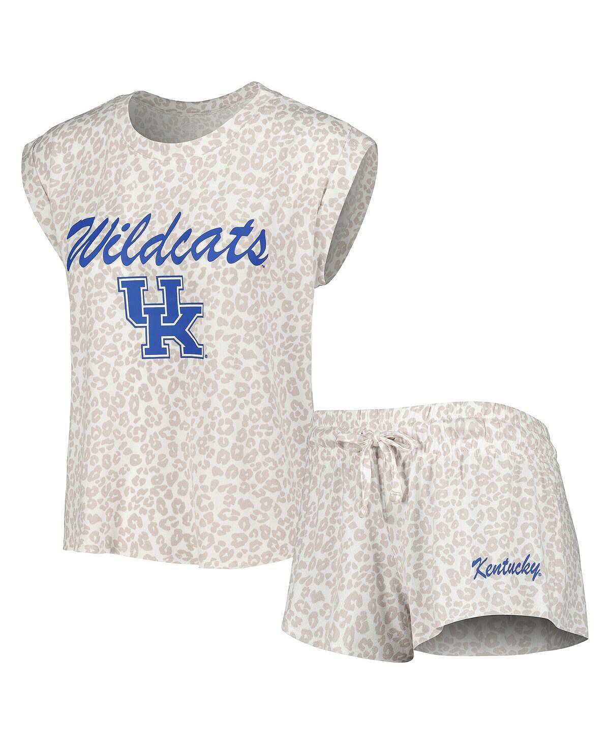 

Женский кремовый комплект для сна из футболки и шорт Kentucky Wildcats Montana Concepts Sport