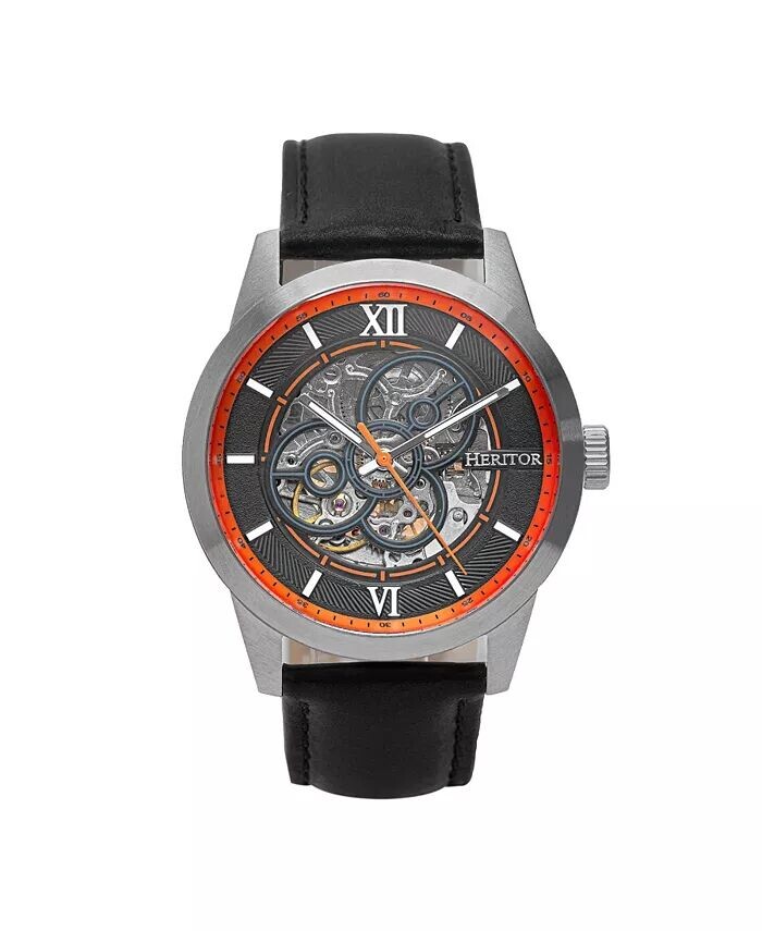 

Мужские часы Jonas Skeleton с кожаным ремешком Heritor Automatic, мультиколор