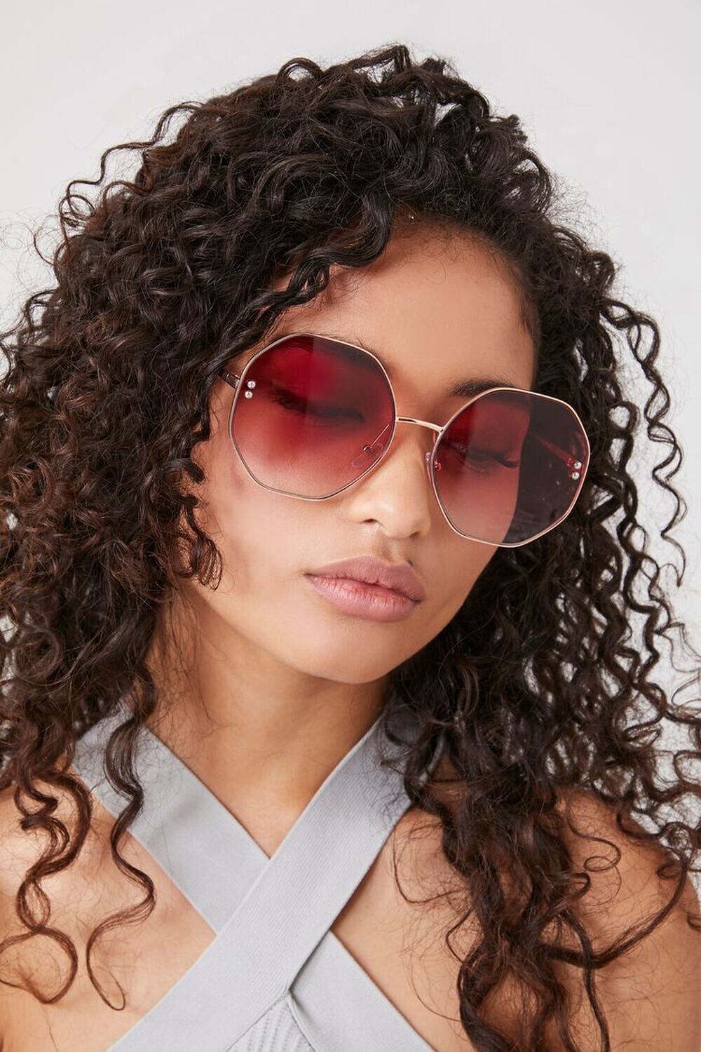 

Большие круглые солнцезащитные очки Forever 21, золотой