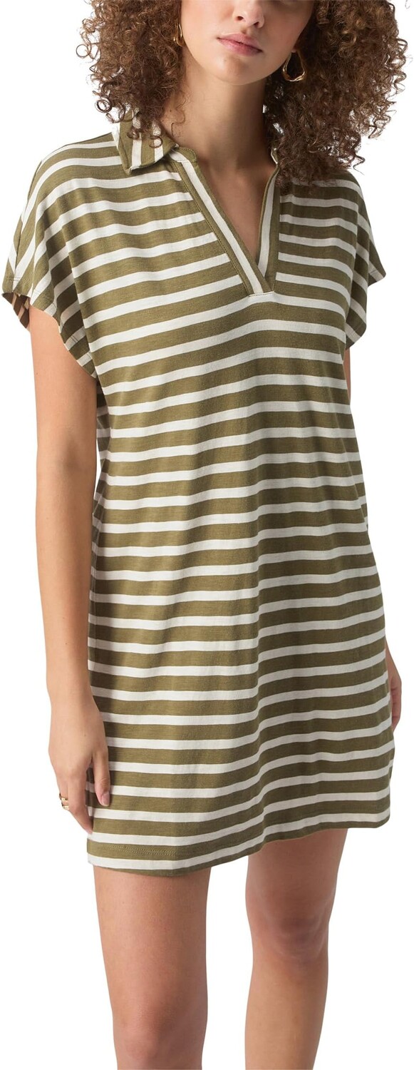 

Платье Sanctuary Johnny Collar T-shirt Dress, цвет Light Ecru Olive Stripe