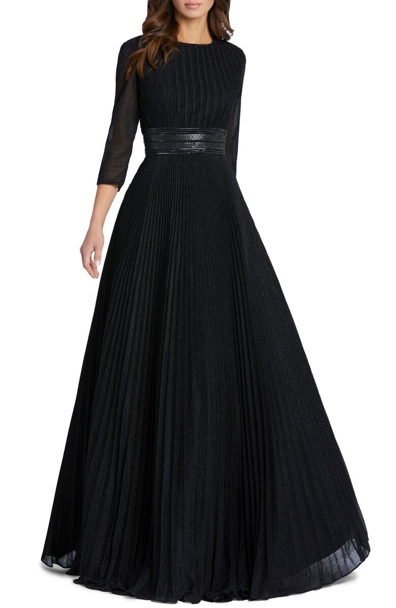 

блестящее плиссированное бальное платье IEENA FOR MAC DUGGAL, черный