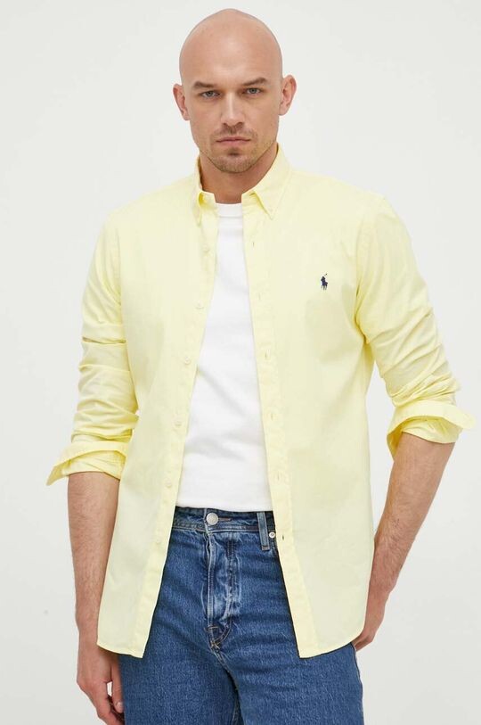 

Хлопковая рубашка Polo Ralph Lauren, желтый
