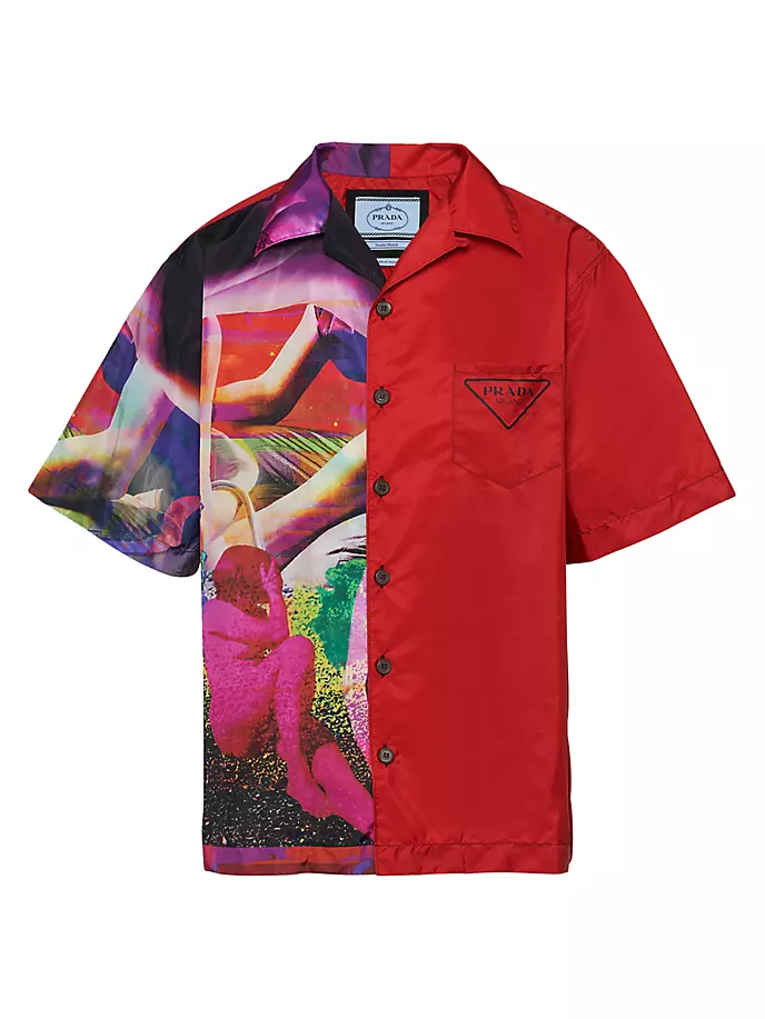 

Рубашка Double Match из нейлона Prada, красный