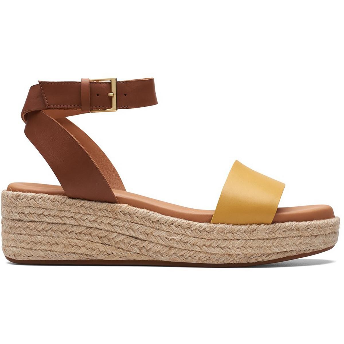 

Женские кожаные эспадрильи Kimmei Ivy без шнуровки Clarks, цвет Dark Tan Combi