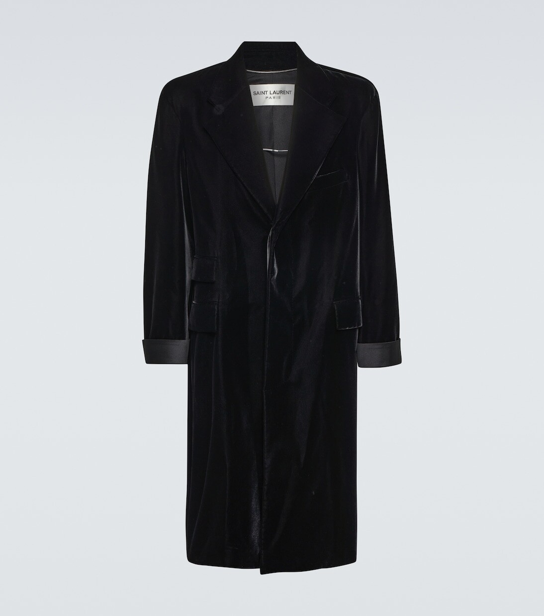 

Атласное пальто оверсайз Saint Laurent, черный
