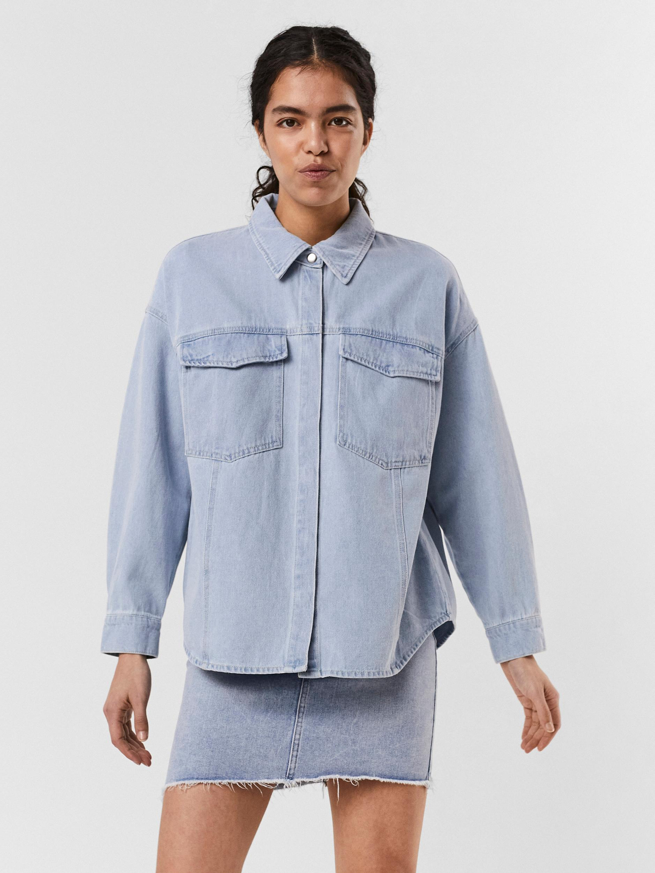 Блуза Vero Moda Oversized Denim Jeans Hemd VMPALOMA, синий
