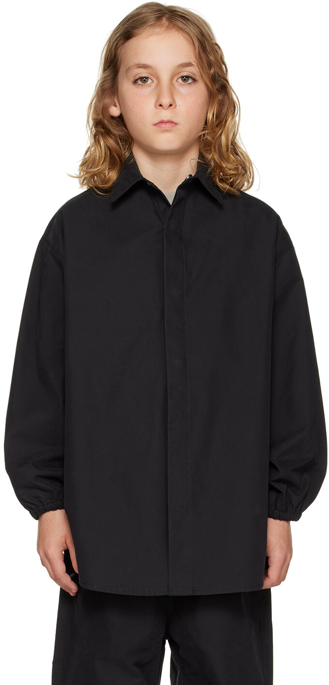 

Детская черная рубашка на кнопках Fear of God ESSENTIALS, Черный