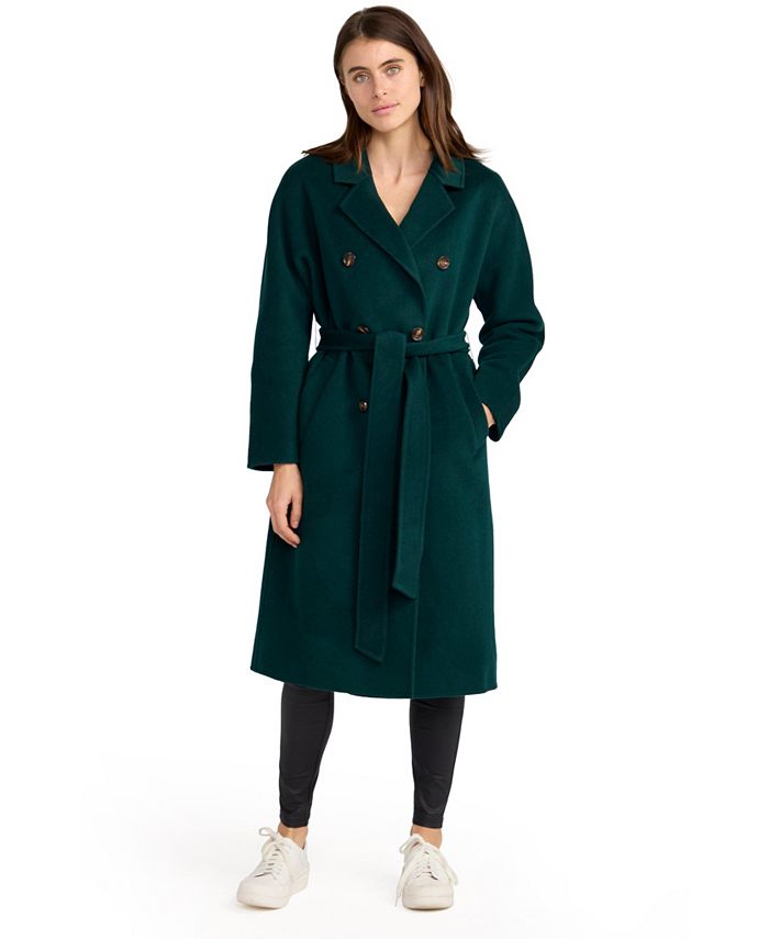 Женское стоящее пальто с поясом Belle & Bloom, зеленый