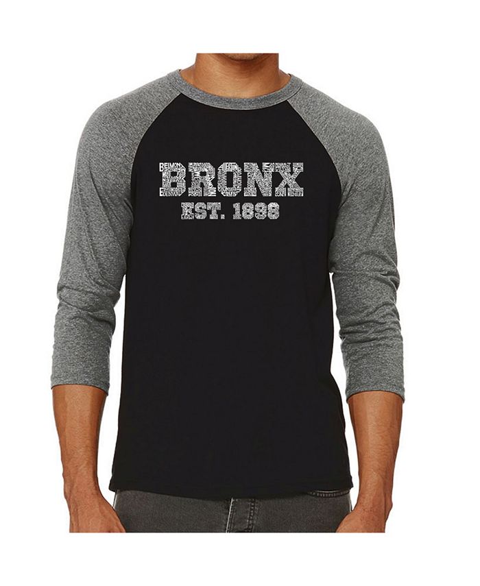 Мужская футболка реглан с надписью Bronx Neighborhoods LA Pop Art, серый мужская футболка реглан с надписью bronx neighborhoods la pop art серый