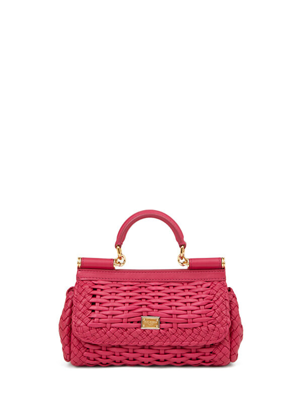 

Маленькая женская кожаная сумка sicily pink розового цвета Dolce&Gabbana