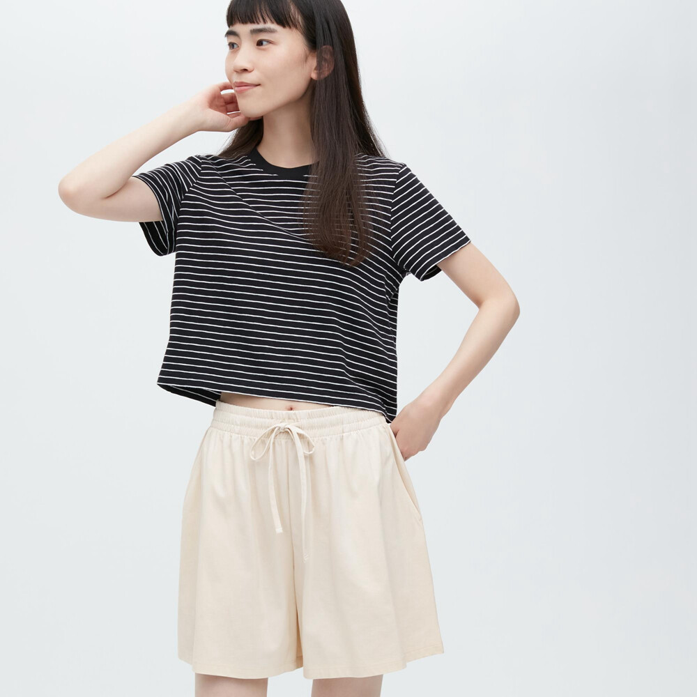 

Женские шорты Uniqlo AIRism из смеси хлопка, светло-бежевый