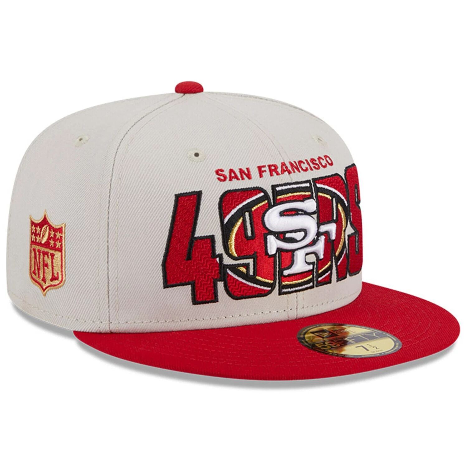 

Мужская облегающая шляпа New Era Stone/Scarlet San Francisco 49ers 2023 NFL Draft On Stage 59FIFTY