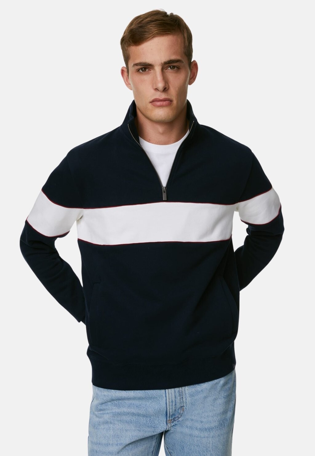 

Толстовка Color Block Half Zip Marks & Spencer, цвет dark navy