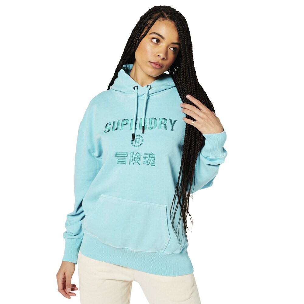 

Худи Superdry Code Cl Garment Dye Os, синий