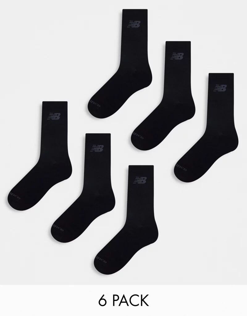 Набор из шести черных носков New Balance
