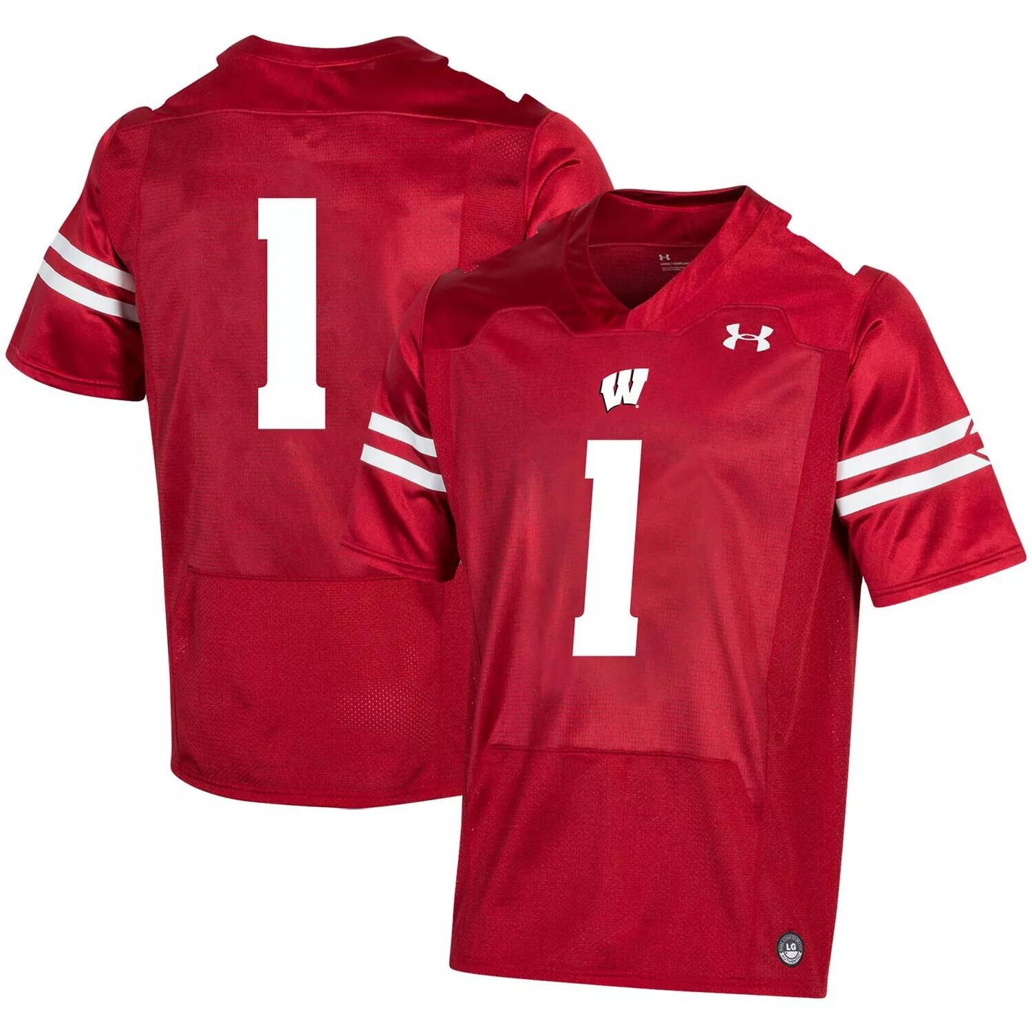 

Реплика футбольной майки Youth Under Armour # 1 Red Wisconsin Badgers 2019 Under Armour