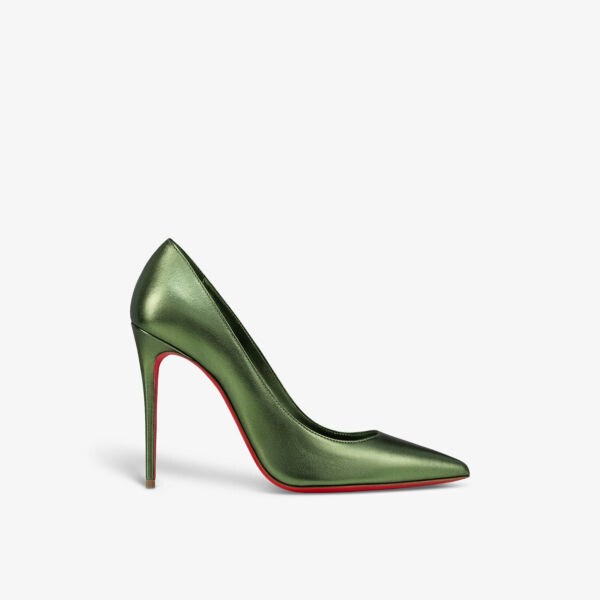 

Кожаные туфли kate 100 на каблуке с острым носком Christian Louboutin, цвет vertlaine