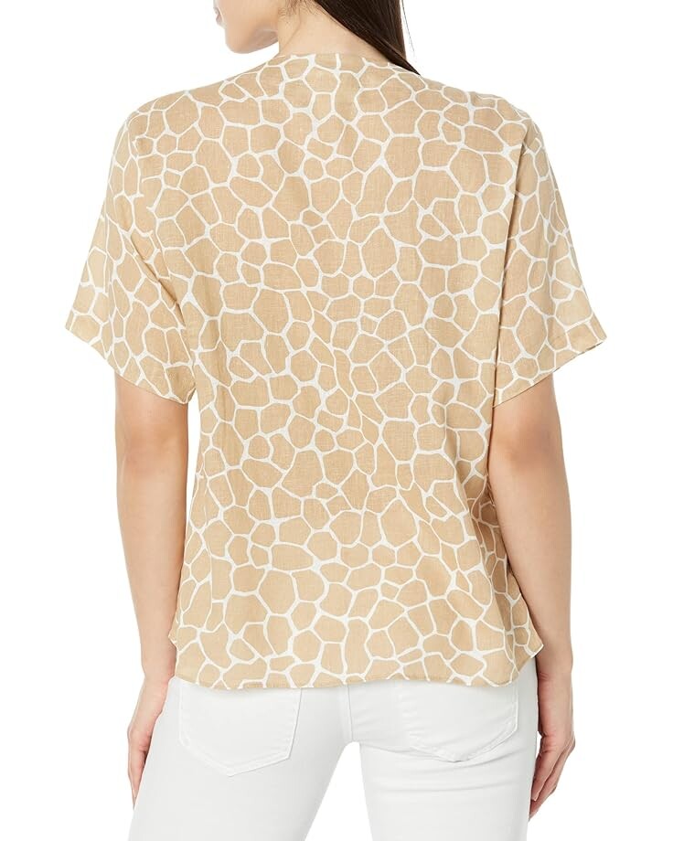 Топ Michael Kors Giraffe Grommet Neck Top, хаки