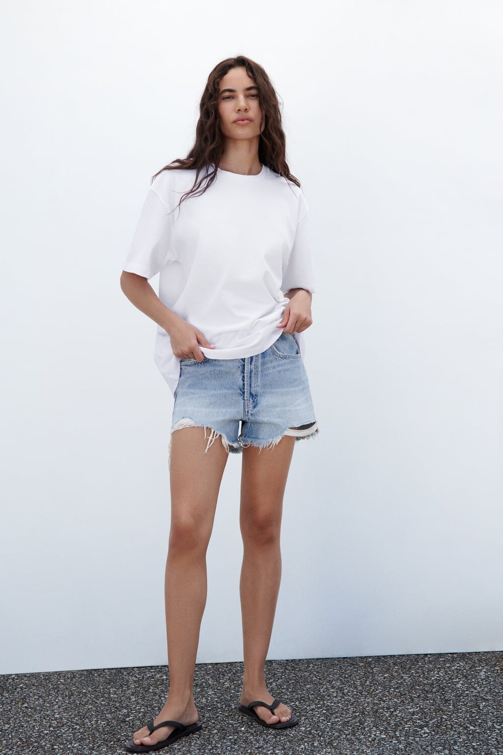 

Футболка большого размера ZARA, белый