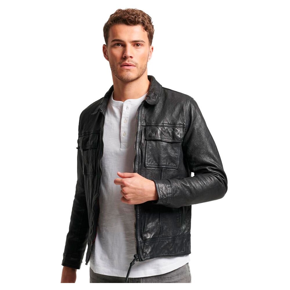 

Куртка Superdry Seventies Leather, черный