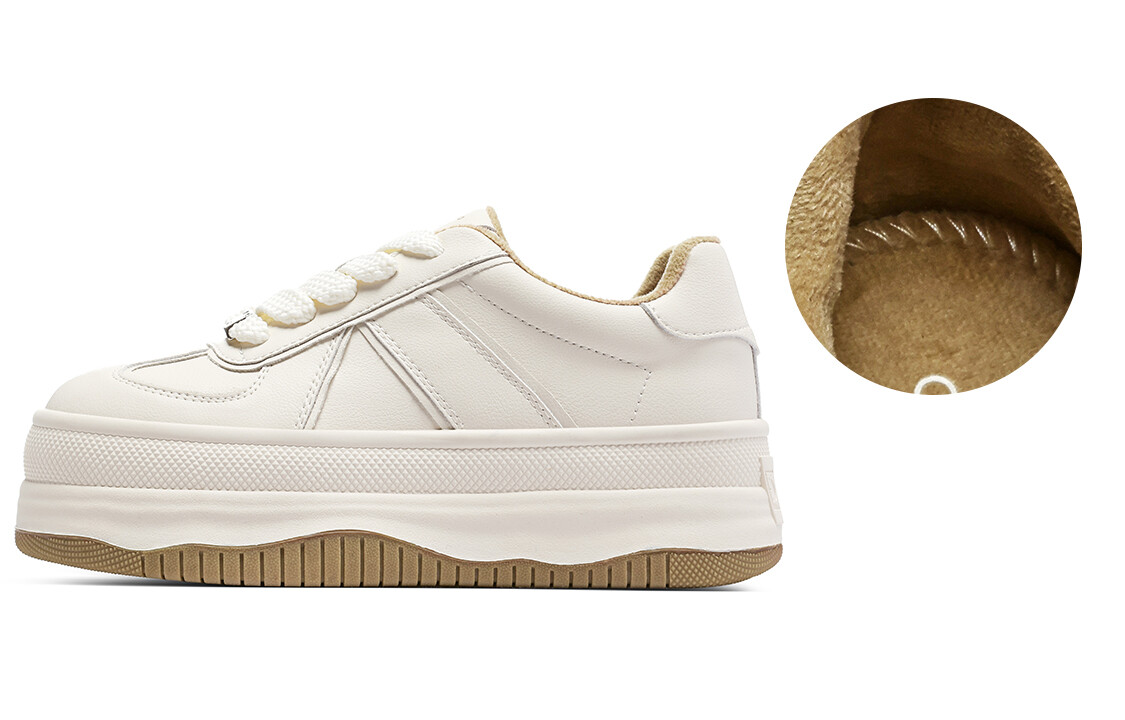 

Кроссовки C°BANNER Skateboarding Shoes Women's Low-top Rice Coffee, цвет Rice coffee color with fleece