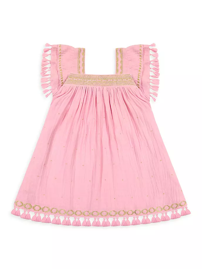 Платье Serena с кисточками для маленьких девочек и девочек Mer St. Barth, цвет rose gold