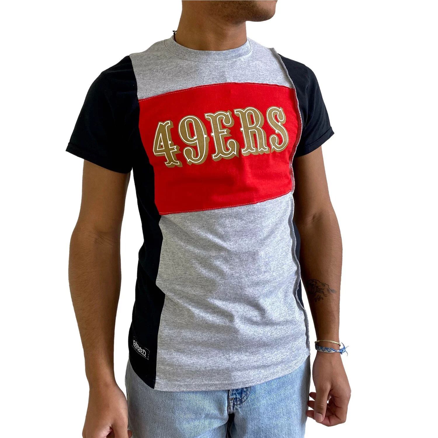 Мужская футболка Refried Apparel Heather Grey San Francisco 49ers из экологически чистого материала с разрезом