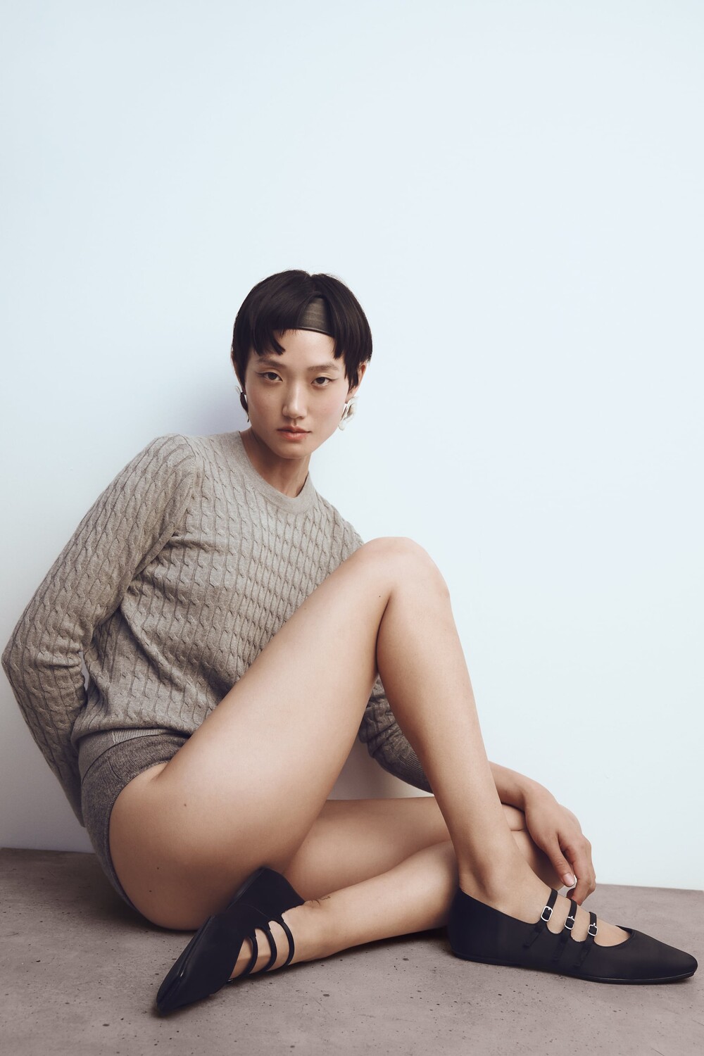 

Балетки с пряжкой Zara, черный