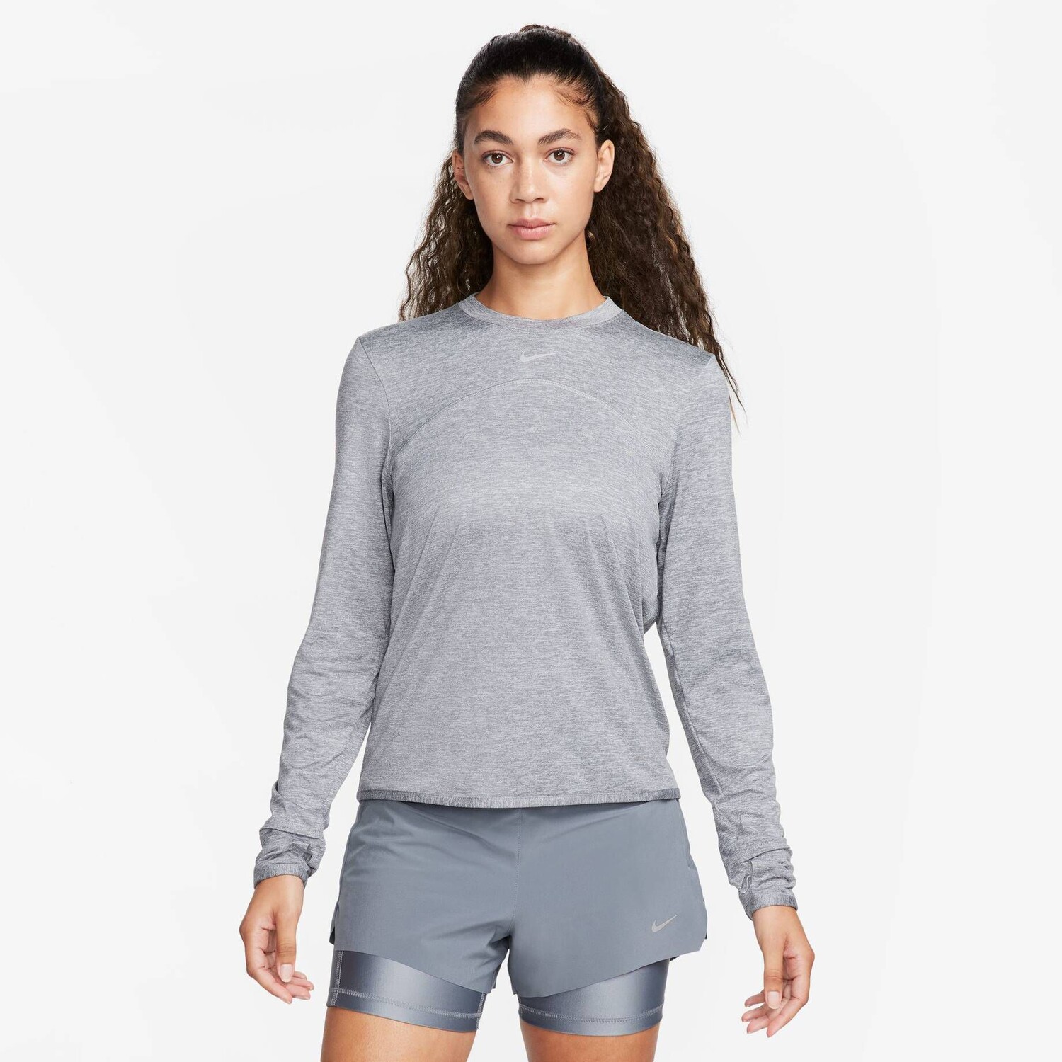 

Беговая рубашка Swift element Drift uv Crew Top Nike, серый