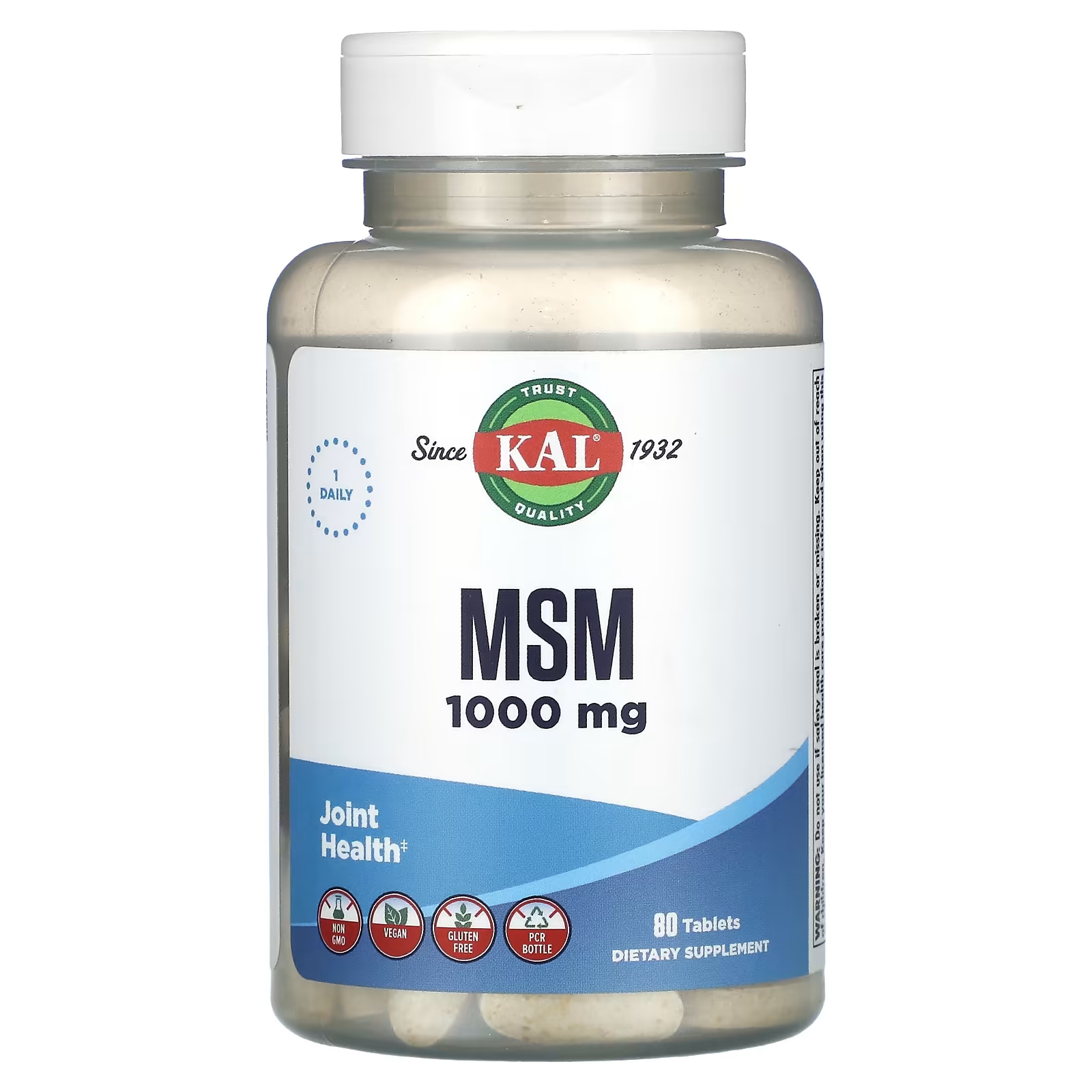 Пищевая добавка KAL МСМ, 80 таблеток kal msm 1000 mg мсм 1000 мг метилсульфонилметан 80 таблеток kal