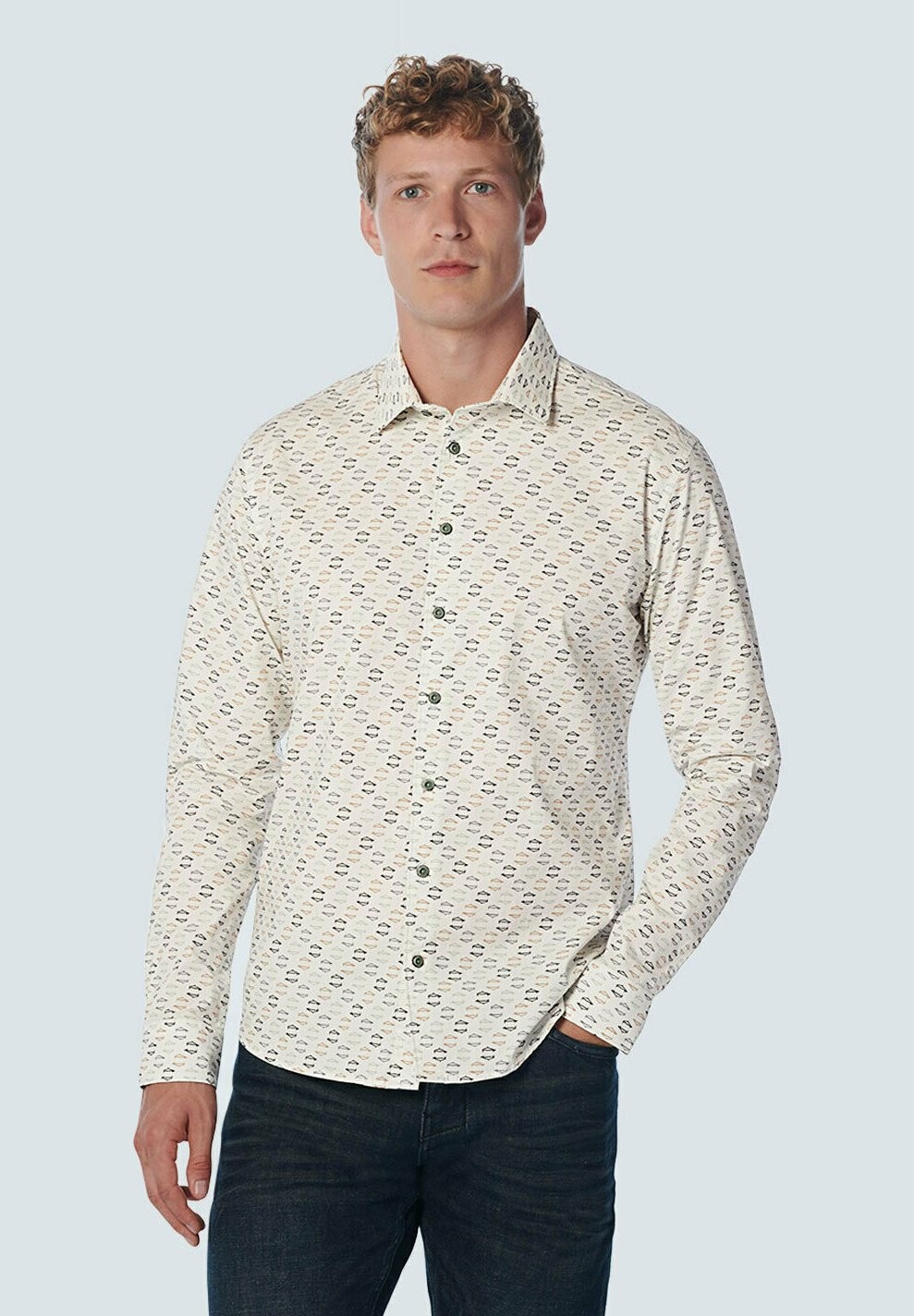 

Рубашка PRINTED NO EXCESS, цвет light green