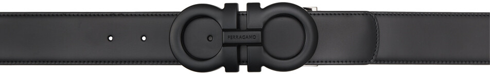 

Черно-серый двусторонний ремень Gancini Ferragamo