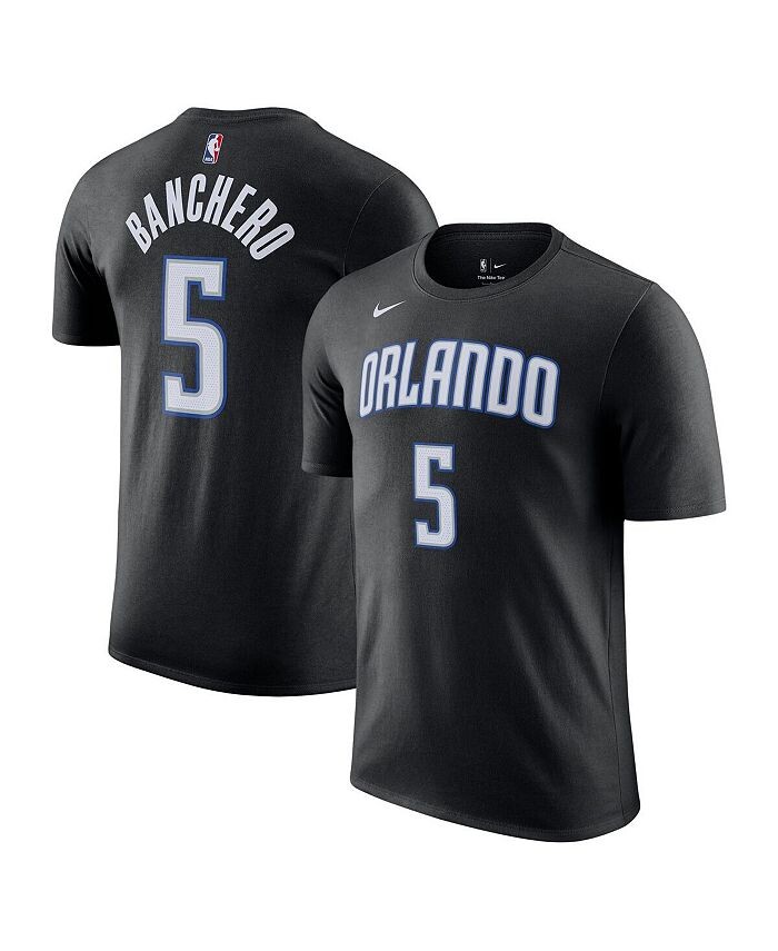 

Мужская футболка Paolo Banchero Black Orlando Magic Icon 2022/23 с именем и номером Nike, черный