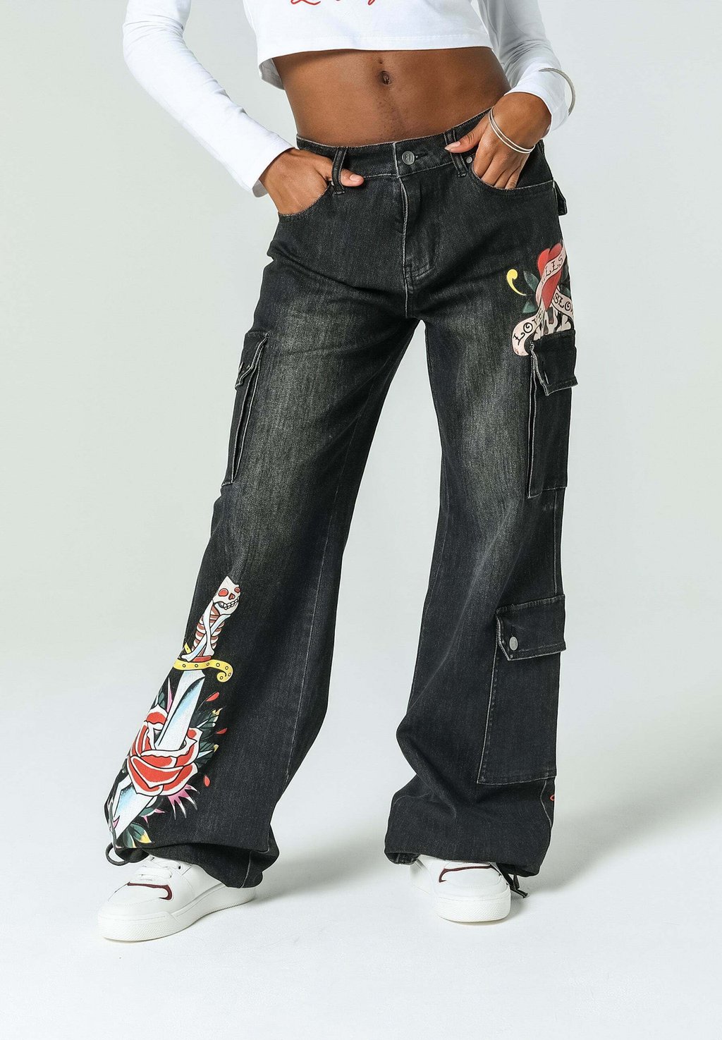 Расклешенные джинсы Ed Hardy